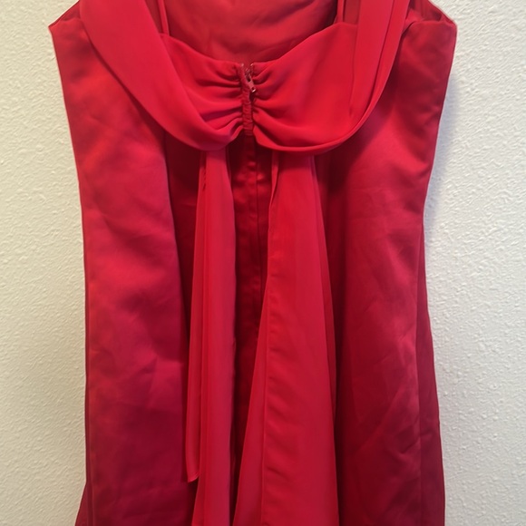 Alfred Angelo Cherry Red Bow Event Dress Vintage - Picture 6 of 7
